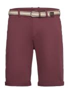 Superflex Chino Shorts W. Belt Burgundy Lindbergh