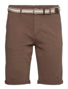 Superflex Chino Shorts W. Belt Brown Lindbergh
