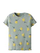 Nmfvemma Aop Ss Slim Top Grey Name It