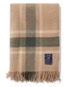 Frame Checked Recycled Wool Throw Beige Lexington Home