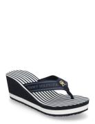Th Stripes Wedge Beach Sandal Navy Tommy Hilfiger