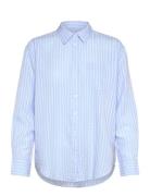 Rel Tonal Striped Seersucker Shirt Blue GANT