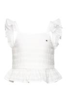 Textured Cotton Top Slvls White Tommy Hilfiger