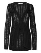 Knitted Cardigan With Bow Black Mango