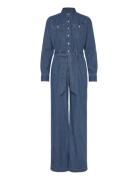 Denim Wide-Leg Jumpsuit Blue Lauren Ralph Lauren