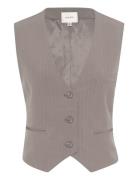 Gzjoelle Mel. Pinstripe Waistcoat Grey Gestuz
