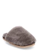 Closed Toe Sheepskin Fur Slipper Grey MOU