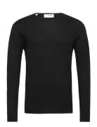 Slhrome Ls Knit Crew Neck Noos Black Selected