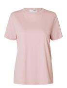 Slfmyessential Ss O-Neck Tee Noos Pink Selected