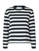 Slfessential Ls Striped Boxy Tee Noos Patterned Selected