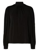Slfsaya Ls High Neck Top Black Selected