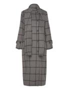 Slfhelle Long Wool Scarf Coat Grey Selected