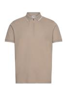 Slhfave Sport Zip Ss Polo Noos Beige Selected