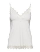 Rwbillie Sl Lace Strap Top White Rosemunde