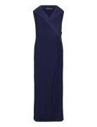 Jersey Off-The-Shoulder Gown Navy Lauren Women