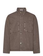 Stud Overshirt St Grey Marble Brown Hope