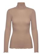 Rmwbalta Modal Roll-Neck T-Shirt Beige RM By Rosemunde