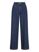 Wide-Leg Pleated Jeans Blue Mango