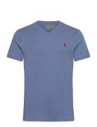 Custom Slim Fit Jersey V-Neck T-Shirt Blue Polo Ralph Lauren