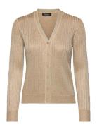 Metallic Linen-Blend Rib-Knit Cardigan Beige Lauren Ralph Lauren