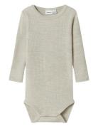 Nbnwax Wool Rib Ls Body Noos Cream Name It