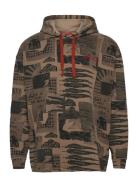 Loose-Fit Overdyed All-Over Printed Hoodie Beige Scotch & Soda