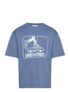 Short-Sleeved Printed T-Shirt Blue Mango