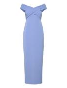 Crepe Off-The-Shoulder Gown Blue Lauren Ralph Lauren