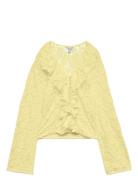 Awkienna Ls V-Neck Lace Top Yellow Vero Moda