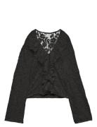 Awkienna Ls V-Neck Lace Top Black Vero Moda