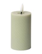 Swirled Led Pillar Candle Green C'est Bon