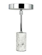Starlight Led Genopladelig Bordlampe Krom Med Grå Marmor Silver Dyberg...