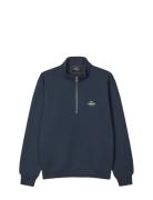 Standard Half Zip Logo Sweat Navy Mads Nørgaard