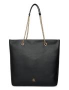 Minimal Monogram Chain Tote Black Calvin Klein