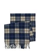 Wool Checked Scarf Blue GANT
