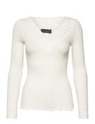 Rwbernadine Organic Ls V-Neck Lace Rosemunde