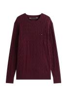 Classic Cotton Cable Crew Neck Red Tommy Hilfiger