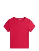 Tjw Slim Essential Rib Ss Red Tommy Jeans