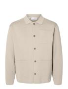 Slhmike Light Relaxed Polo Cardigan Noos Cream Selected