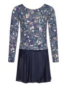 Hmljr Mix Gymsuit L/S Navy Hummel