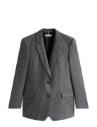 Pinstripe Relaxed Blazer Grey Tommy Hilfiger