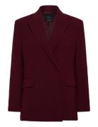 Double-Breasted Suit Blazer Burgundy Mango