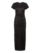 Rwbillie Capsleeve Long Dress Brown Rosemunde