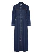 Vmmolly Ls Ank Denim Dress Blue Vero Moda