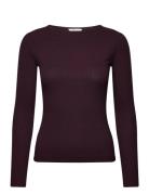 Ls Boat Neck Tee Burgundy Lee Jeans