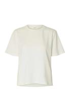 Slftenny Ss Boxy O-Neck Tee Noos White Selected