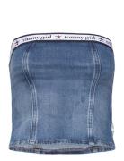 Tommy Girl Denim Tube Top Blue Tommy Jeans