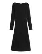 5X2 Rib Flare Midi Dress Ls Black Tommy Hilfiger