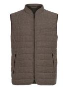 Light Padded Zip Through Vest Brown Lindbergh Black