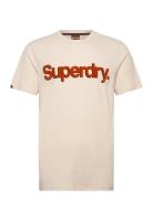 Classic Core Logo Shadow Tee Beige Superdry